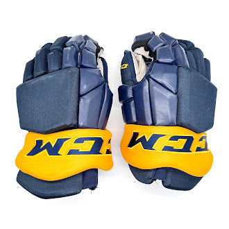 CCM HG42PP - Gants Pro Stock d'occasion (bleu marine/jaune)